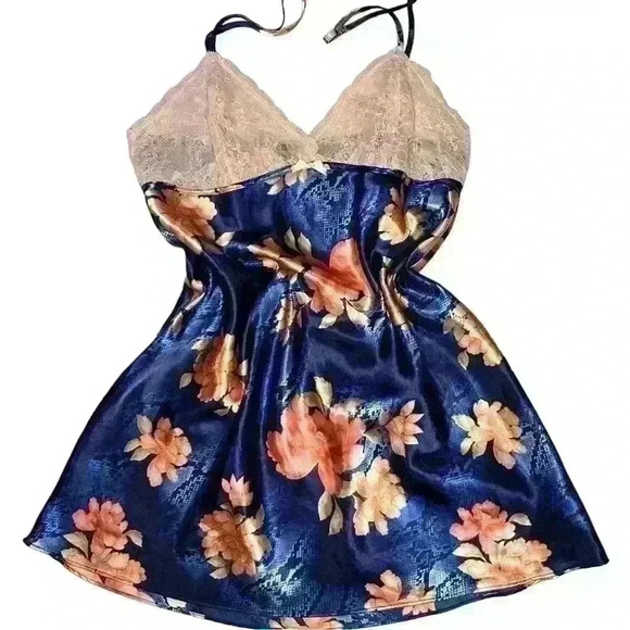 Y2K Blue Snake Print Pink Slip - Picture 1 of 6